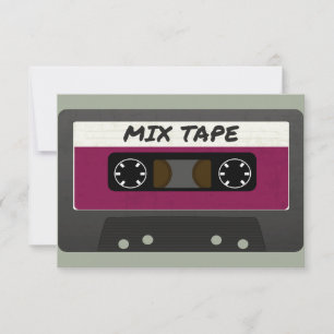 Invitación Cinta Mixta Morada - Regalo Inspirado en los 80 y