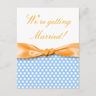 Invitación Cinta Naranja Sunshine con puntos Polka
