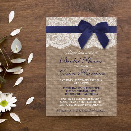 Invitación Cinta Naval En La Ducha De Bridas Burlap Y Lace
