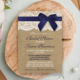 Invitación Cinta Naval En La Ducha De Novias De Kraft Y Lace
