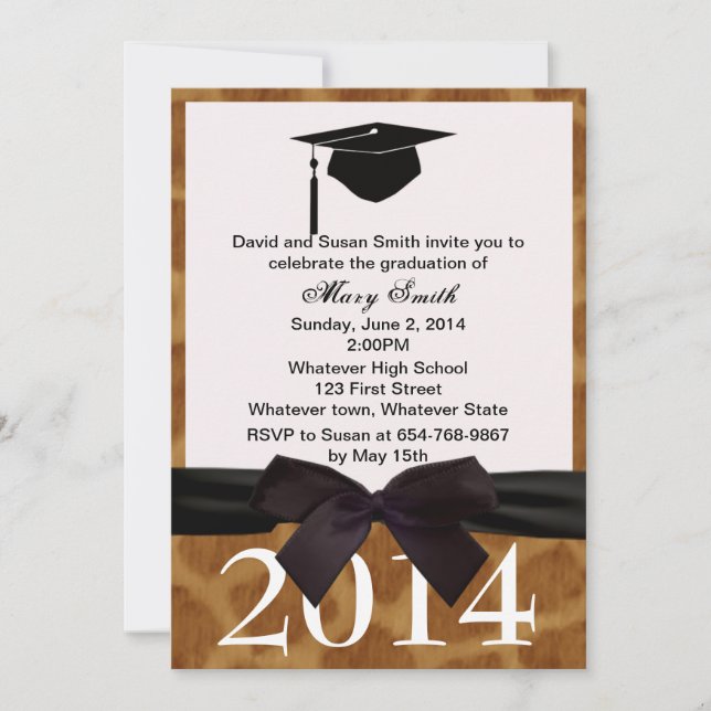 Invitación Cinta Negra Y Graduación De Grafa Invitada (Anverso)