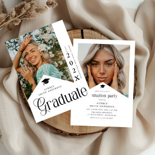 Invitación Cinta para fiesta de graduación con foto de gradua