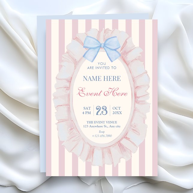 Invitación Cinta pastel suave rosa azul (Subido por el creador)