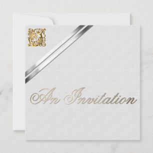 Invitación Cinta plateada y Boda de oro