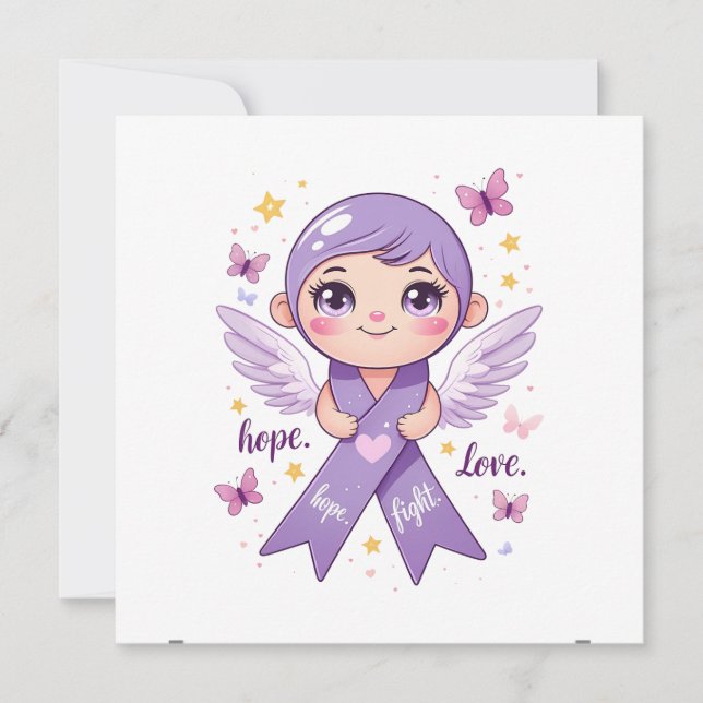 Invitación Cinta púrpura de amor (Anverso)