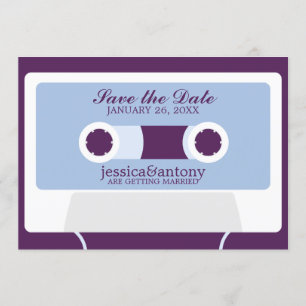 Invitación Cinta Retro Mixtape Boda Guardar la Fecha