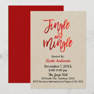 Invitación Cinta Roja Brillante Moderno Brillo Fiesta de Encu
