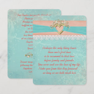 Invitación Cinta romántica para renovación y corazón