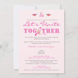 Invitación Cinta rosada Concienciación sobre el cáncer de mam