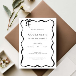 Invitación Cinta sincera doblada 18ª fiesta de cumpleaños