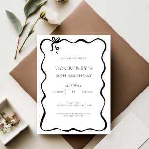 Invitación Cinta sincera doblada 18ª fiesta de cumpleaños