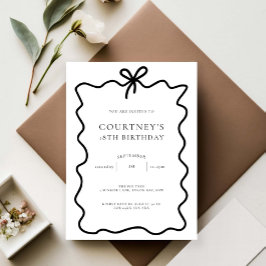 Invitación Cinta sincera doblada 18ª fiesta de cumpleaños