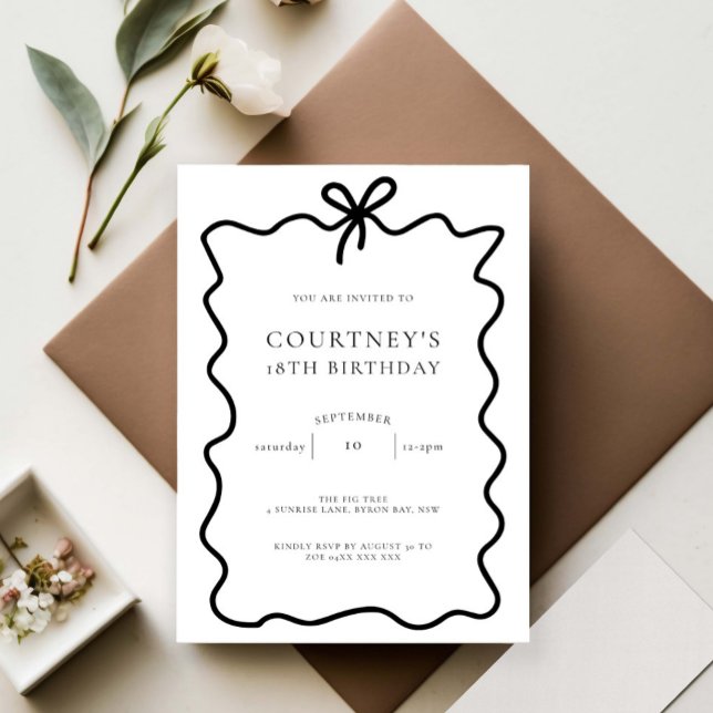 Invitación Cinta sincera doblada 18ª fiesta de cumpleaños (Subido por el creador)