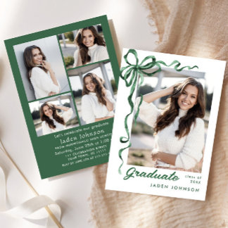 Invitación Cinta verde de vaca de moda 5 fiesta de graduación