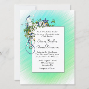 Invitación Cinta y burbujas estelares verdes