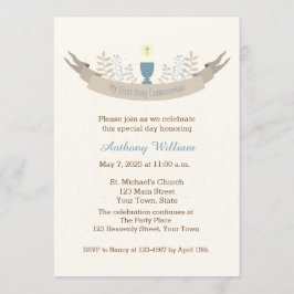 Invitación Cinta y cáliz de la comunión
