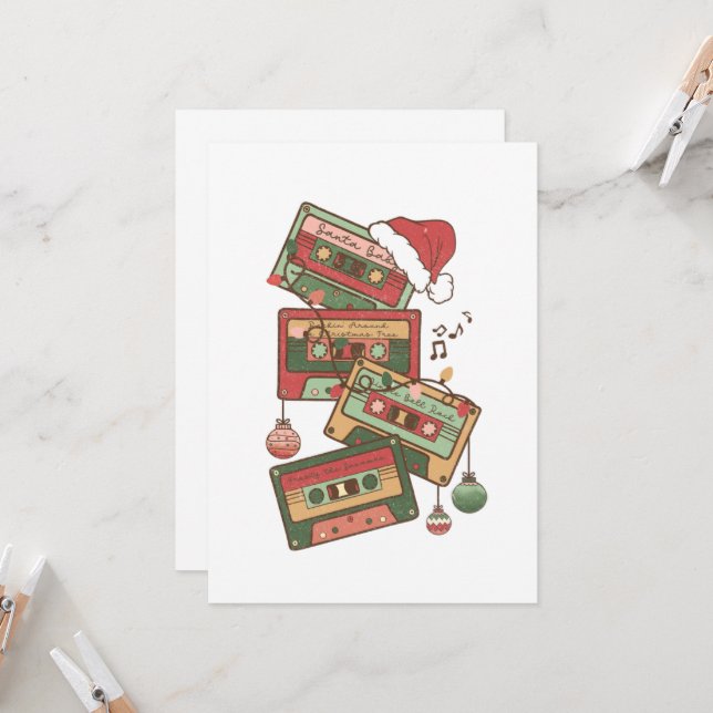 Invitación Cintas de Casetes de Música de Navidad (Anverso/Reverso In Situ)