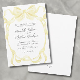 Invitación Cintas de lazo amarillas elegantes Bodas caprichos