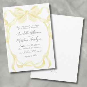 Invitación Cintas de lazo amarillas elegantes Bodas caprichos