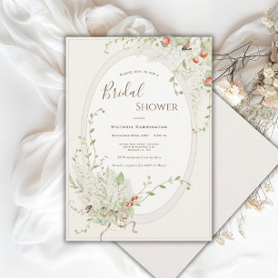 Invitación Cintas de Lilas Blancas Vintage Caprichosa Nupcial
