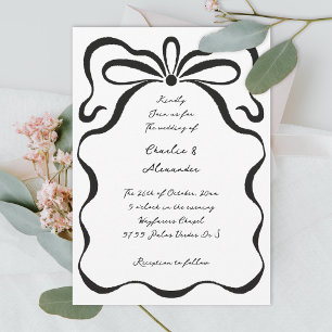 Invitación Cintas entintadas y plegadas