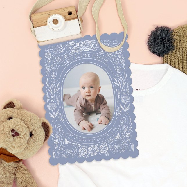 Invitación Cintas y Rosas Nacimiento de la foto de Baby Periw (Subido por el creador)