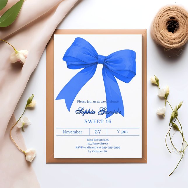 Invitación CINTURA azul del arco azul real 16 (Subido por el creador)