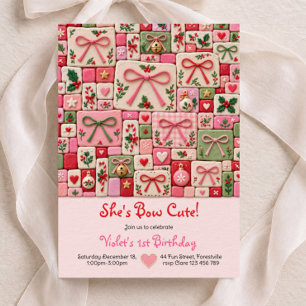 Invitación Cinturón de Navidad para cumpleaños número 1 