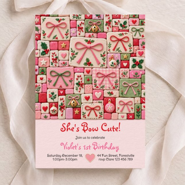 Invitación Cinturón de Navidad para cumpleaños número 1  (Subido por el creador)