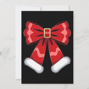 Invitación Cinturón de Santa de Navidad Lazo Rojo Adorno de P