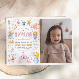 Invitación Circo animal   Cumpleaños de la Foto del Carnaval 