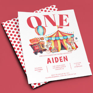 Invitación Circo Carnaval Gran Carpa 1er Cumpleaños