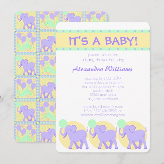 Invitación Circo cutáneo | Baby Shower Es Un Bebé Adorable (Anverso / Reverso)