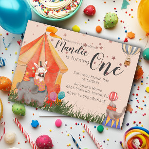 Invitación Circo de Acuarela Feria del Condado Vintage Carnav