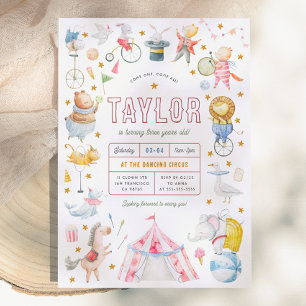 Invitación Circo de Animales   Fiesta de Cumpleaños Carnaval 