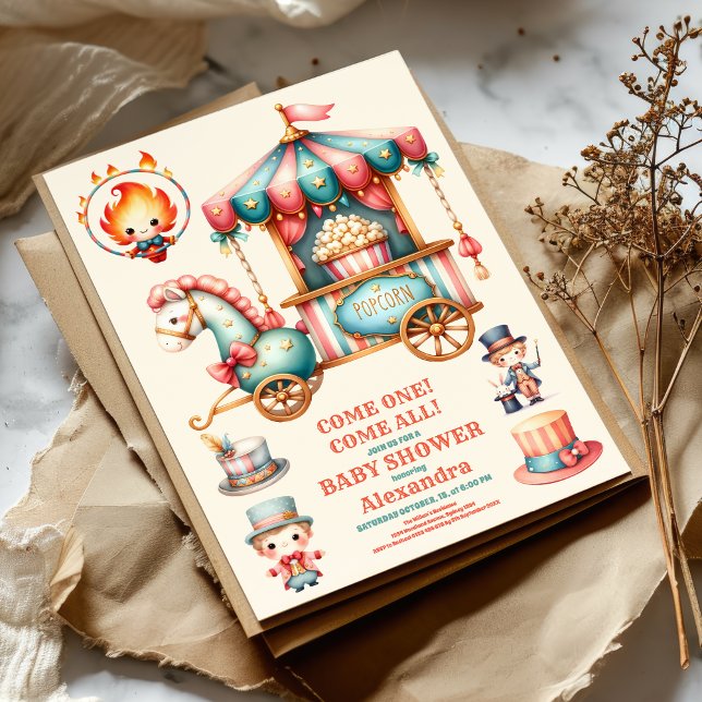 Invitación Circo de Carnaval Baby Shower (Subido por el creador)