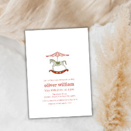 Invitación Circo de Carnaval de Vintage Baby Shower