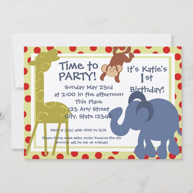 Invitación Circo de tiempo fiesta/ Foto (Anverso)