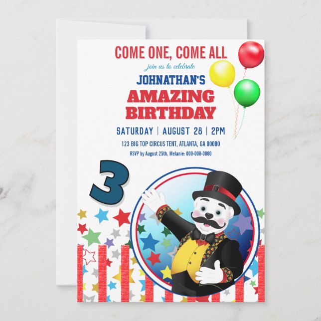 Invitación Circo Gran Topo del Oso Polar (Anverso)