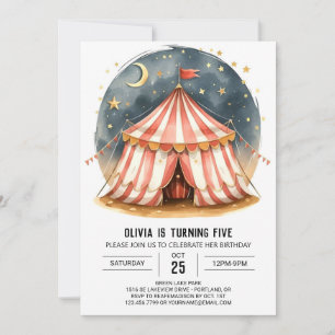 Invitación Circo mágico editable de carnaval Cumpleaños
