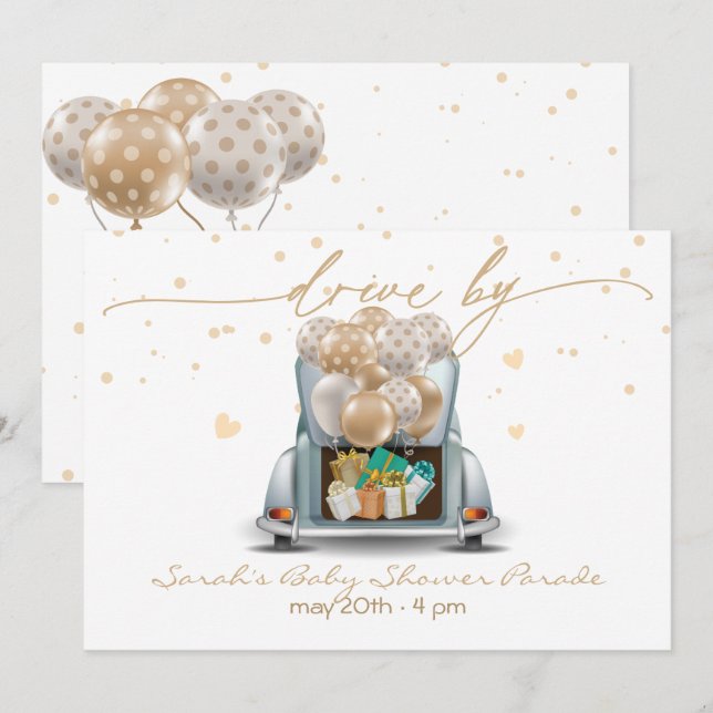 Invitación Circulación sorpresa a través de Baby Shower Parad (Anverso / Reverso)