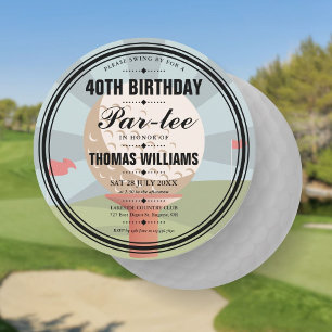 Invitación Circular Fiesta de la fiesta de cumpleaños de golf