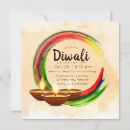 Invitación Círculo acuático Diwali Diyas