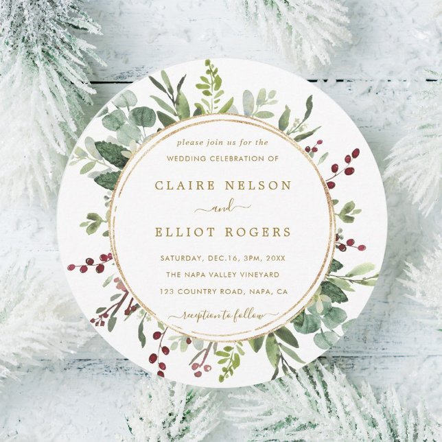 Invitación Círculo Boda de oro de Navidades de la vegetación  (Subido por el creador)