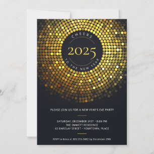 Invitación Círculo brillante ilumina a Fiesta de Nochevieja