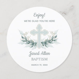 Invitación Círculo Cenar Placa Gracias Baptismo De Cartas