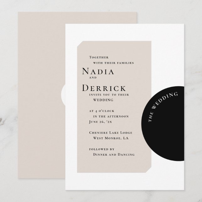 INVITACIÓN CÍRCULO CHIC BODA (Anverso / Reverso)