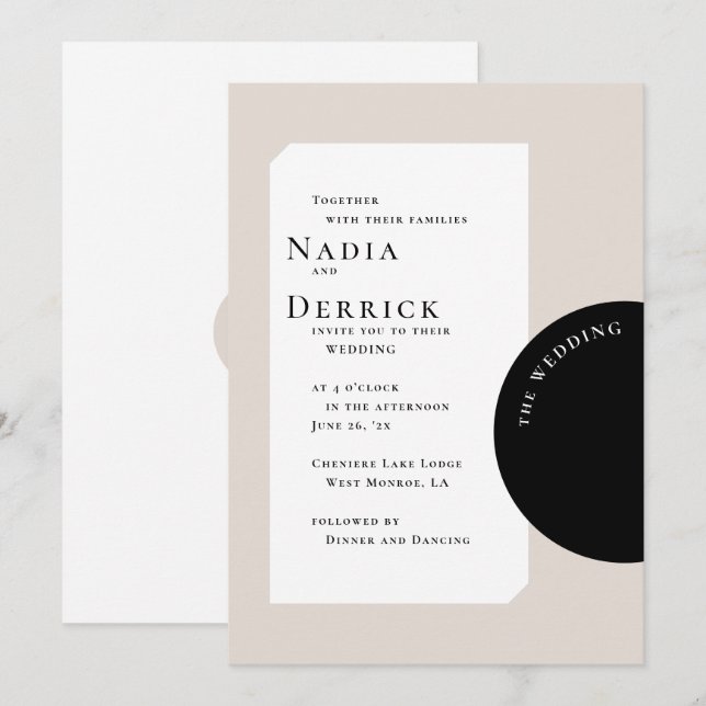 INVITACIÓN CÍRCULO CHIC BODA (Anverso / Reverso)
