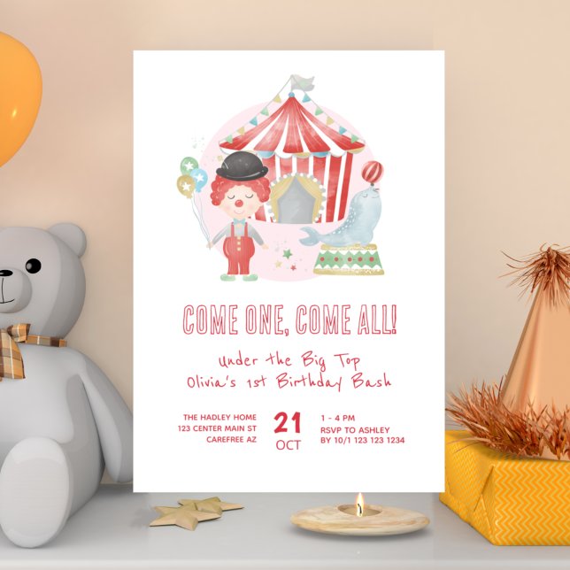 Invitación Círculo de Carnaval 1.ᵉʳ Bash de cumpleaños (Subido por el creador)