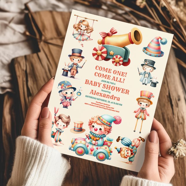 Invitación Círculo de Carnaval Cuestionado en Baby Shower (Subido por el creador)